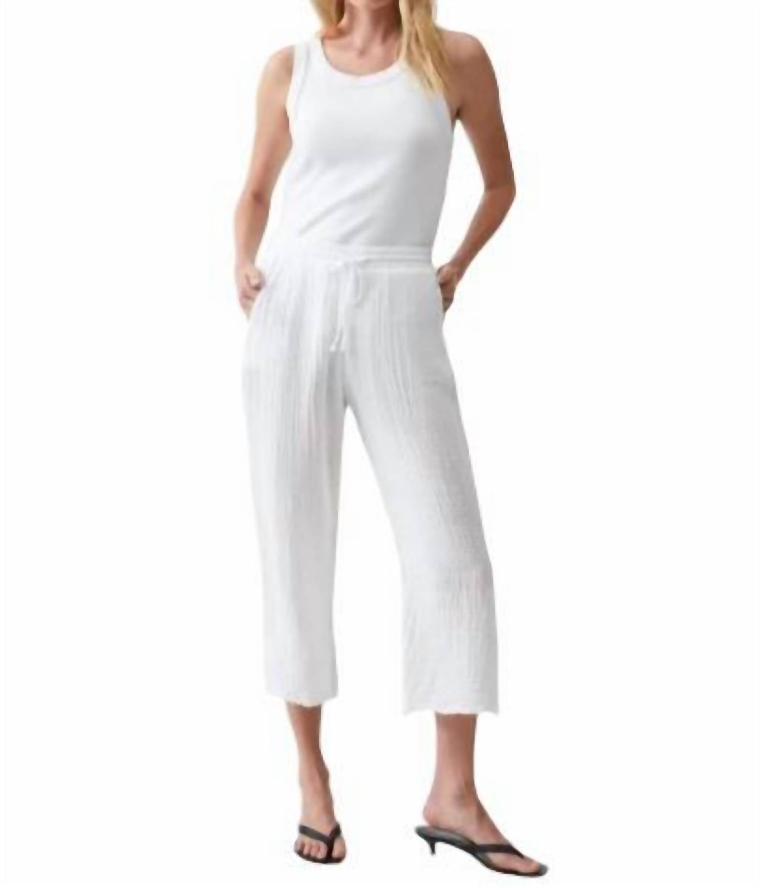 Ashton Crop Hose in Weiß