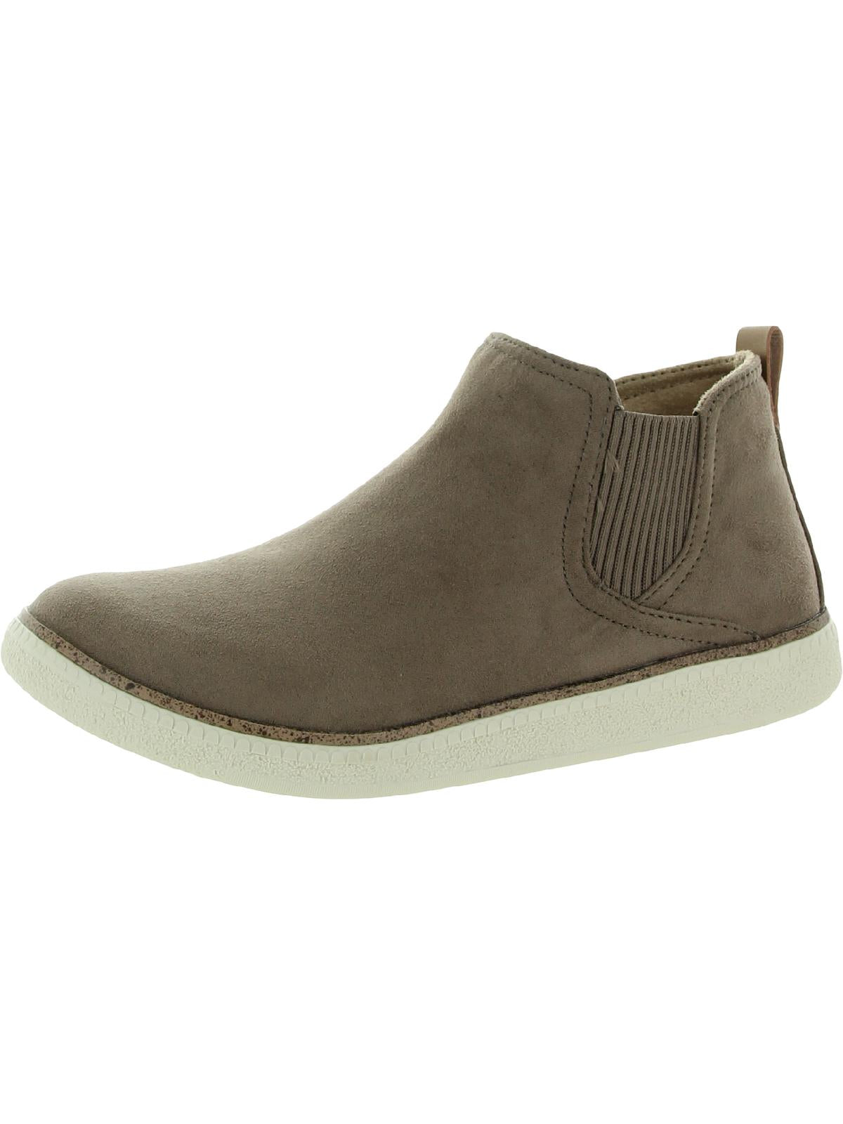 Sehen Sie mich Damen Wildlederimitat Slip auf Stiefeletten