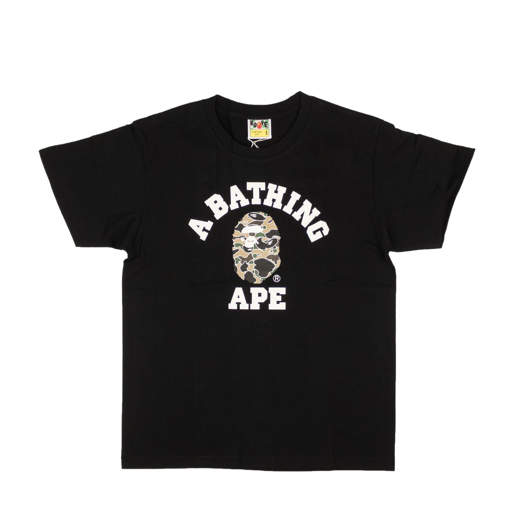 Schwarz Baumwolle Grün Camo Ape Kurzarm T-Shirt