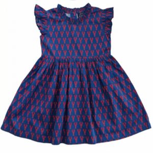 Langusten-Rüschenkleid für Mädchen in Blau