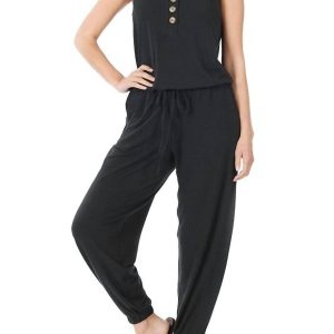 Ärmelloser Jogger Jumpsuit in Schwarz