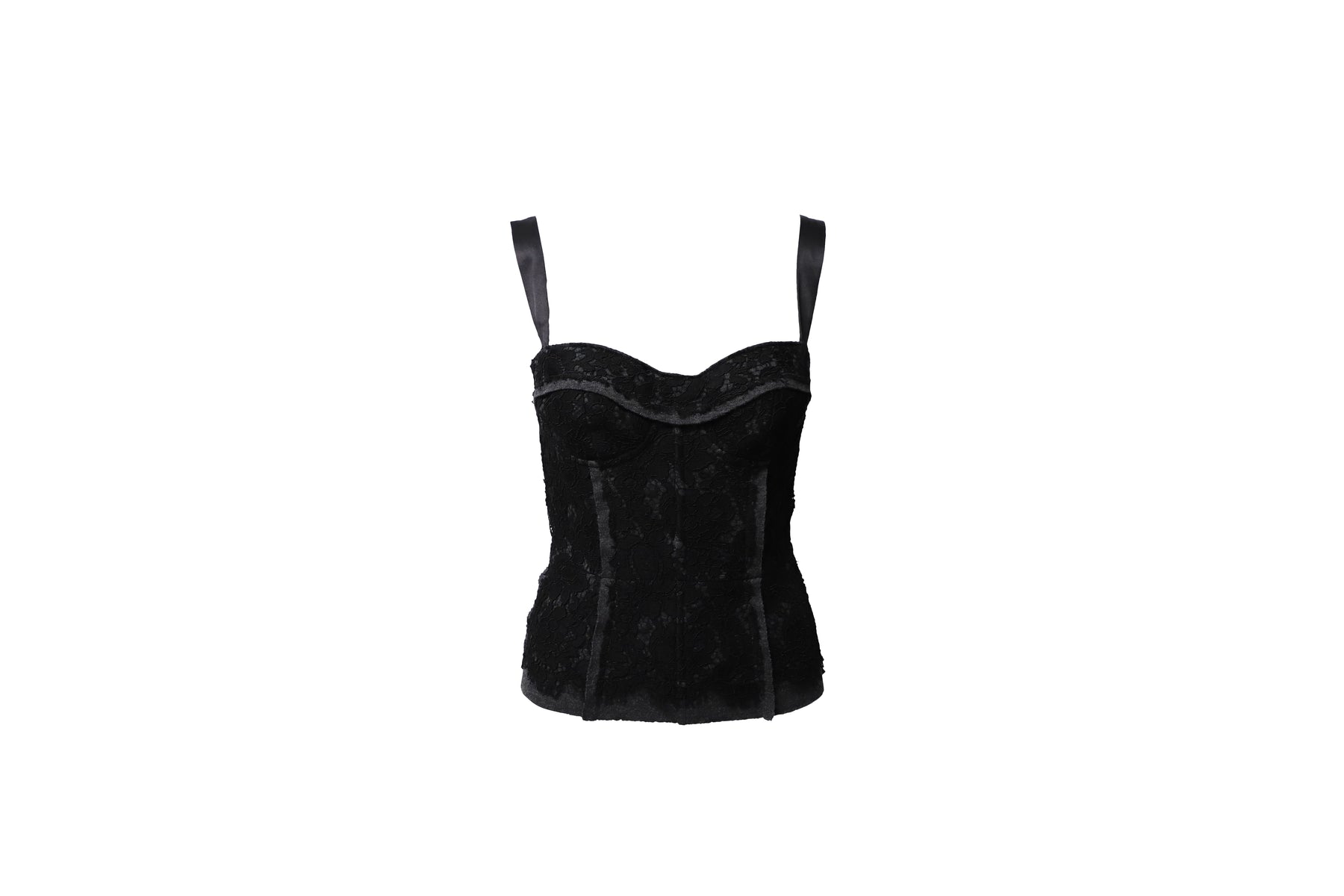 Dolce & Gabbana Spitze Bustier aus grauer Baumwolle