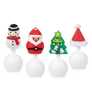 Haakaa Winterurlaub Silikon-Milchpumpenverschluss-Geschenkset, 4 Stück (Limitierte Auflage)