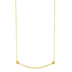 14k Gold überzogene gebogene Bar Halskette