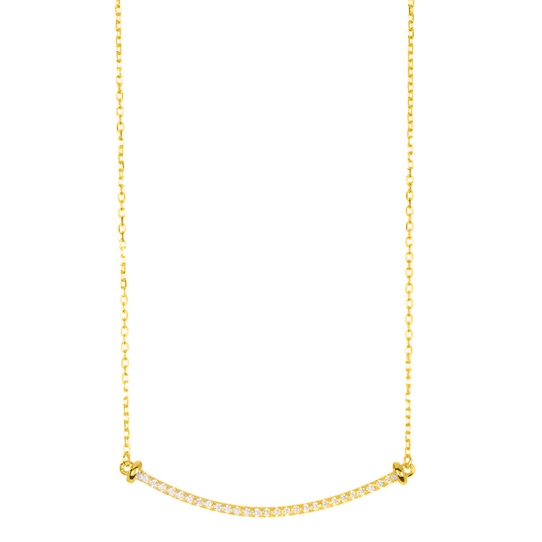 14k Gold überzogene gebogene Bar Halskette