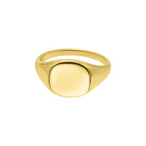 14k vergoldete quadratische Gesicht Signet Pinky Ring