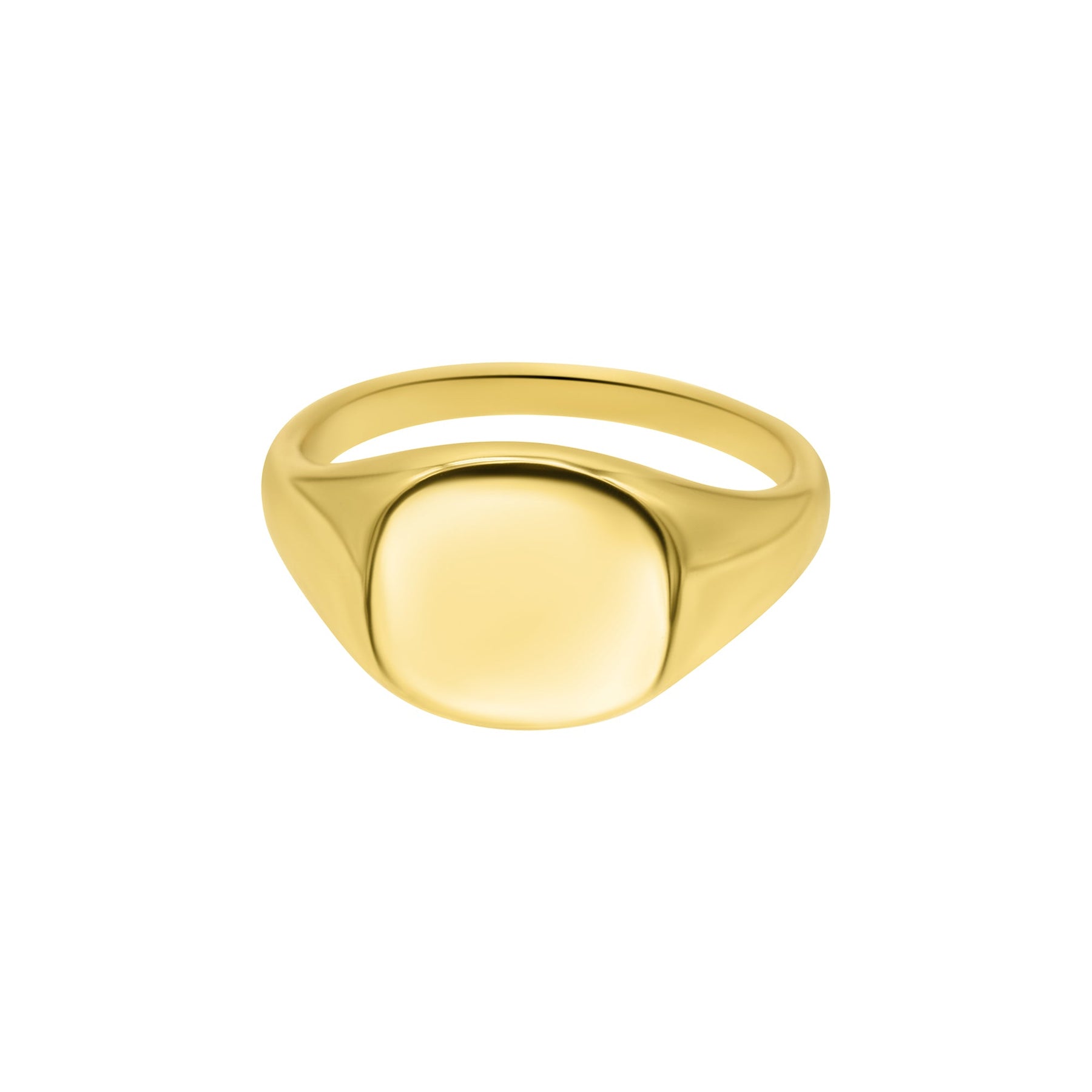 14k vergoldete quadratische Gesicht Signet Pinky Ring