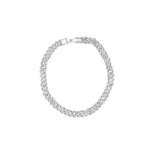 Versilbert 8mm Kristall Curb Kette Armband
