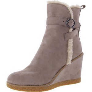 Stiefeletten aus Kunstfell-Wildlederimitat