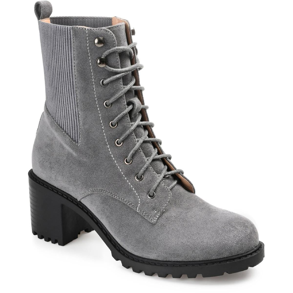 Kassia Imitat Stiefel aus Veloursleder mit Schnürung