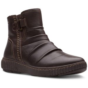 Caroline Orchid Leder-Stiefeletten mit Rüschen