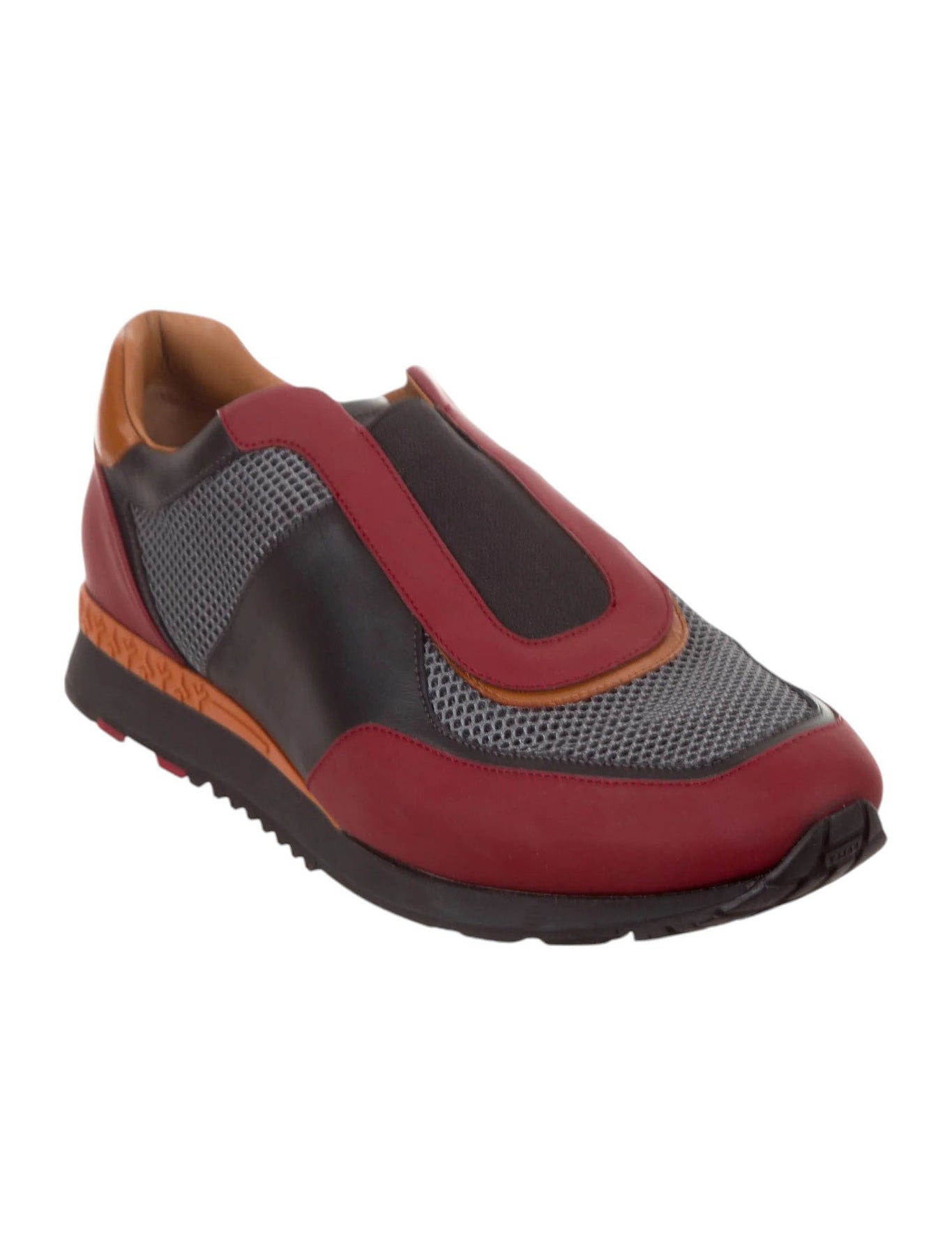 Bally Asmund 6217404 Herren rote Leder/Stoff Turnschuhe Größe US 5.5