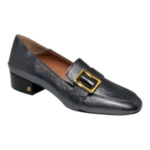 Bally Janelle 6217720 Damen Metall grau Müßiggänger Leder