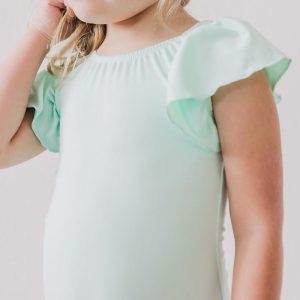 Pastellgrüner S/S-Trikot mit Flatterärmeln