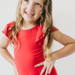 Roter S/S-Trikot mit Flatterärmeln