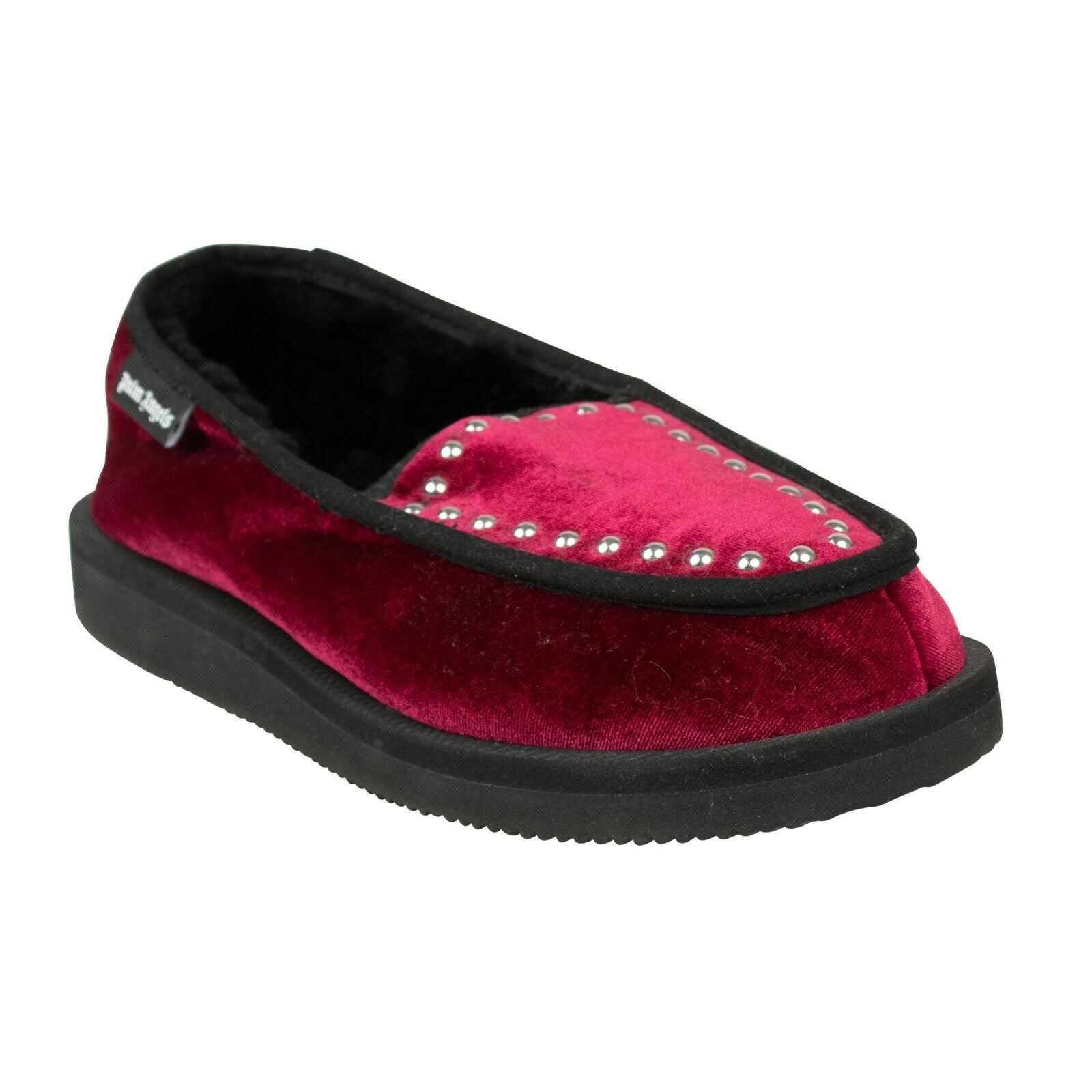 Palm Angels Suicoke Velvet Slipper mit Nieten – Wein