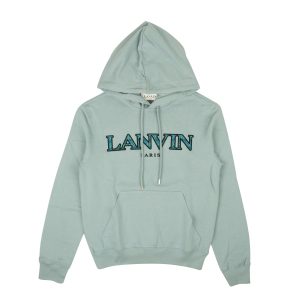Kapuzenpullover mit Bordsteinlogo aus bläulich-grauer Baumwolle