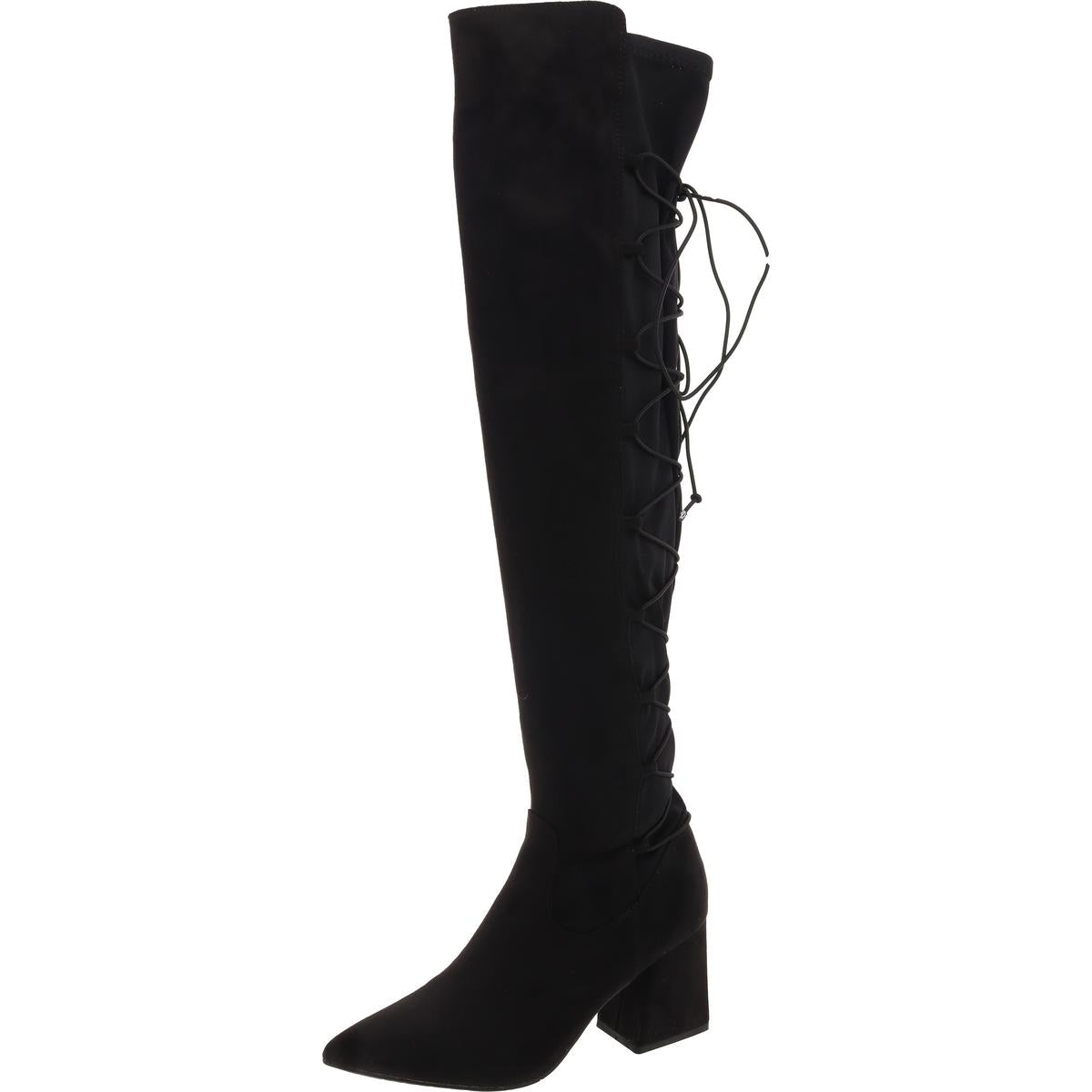 Schnürschuhe aus Wildleder Overknee Stiefel