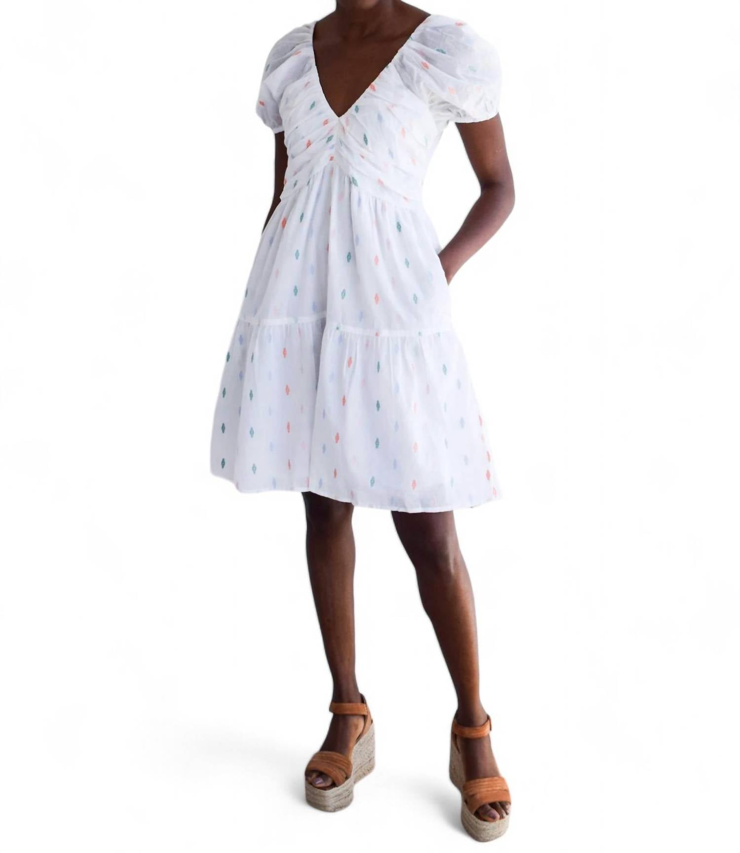 Coco India Medaillon Kleid in weiß/Mehrfarbig