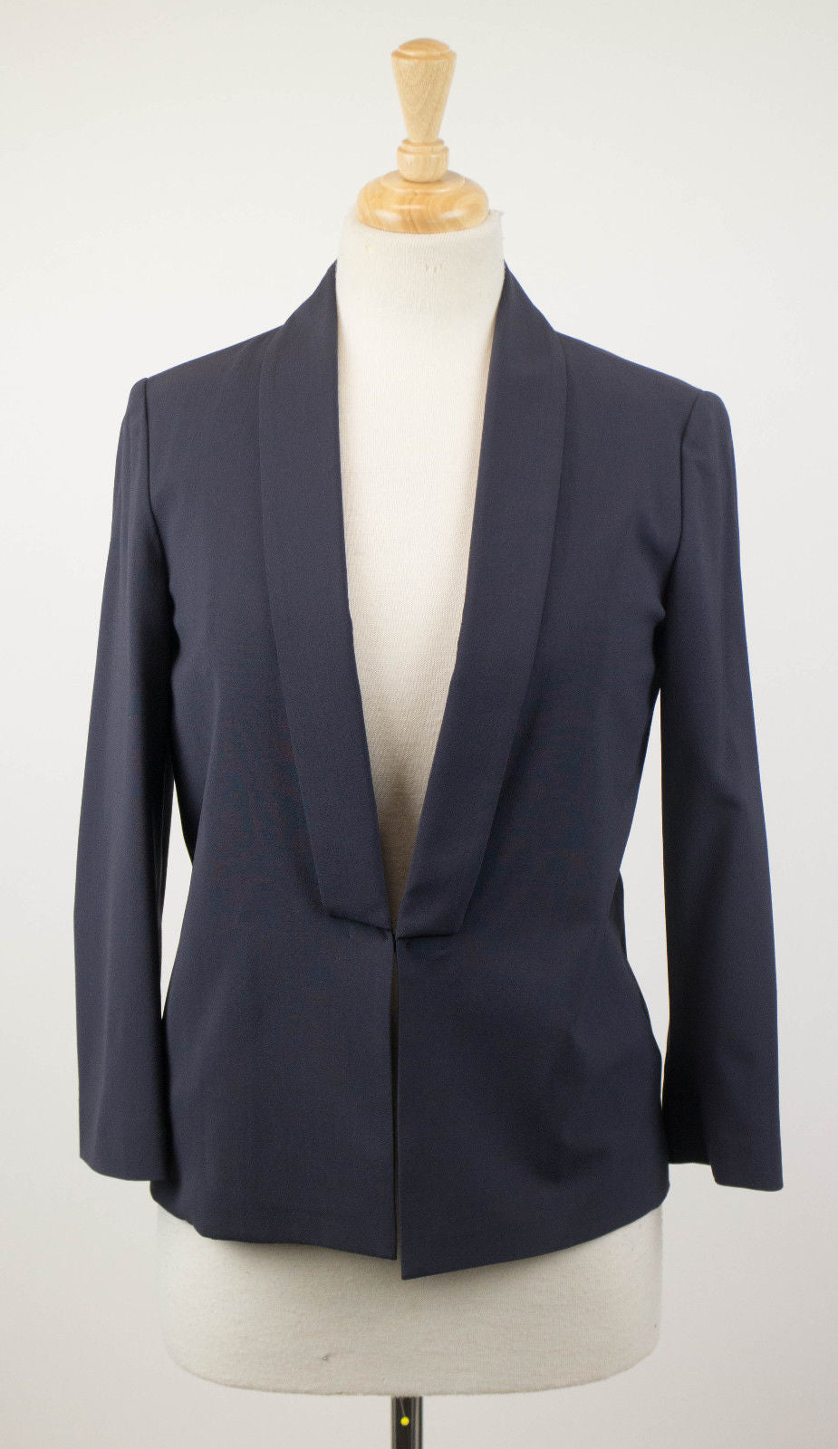 Blauer Wolle Blend Blazer für Damen
