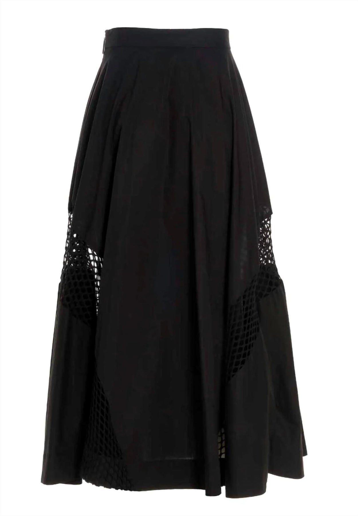Damen High-Waist Cut Out-Detailed Maxi Rock in schwarz