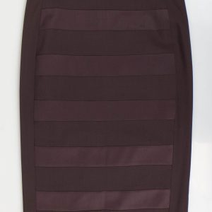 Braune Wollmischung Bleistiftrock