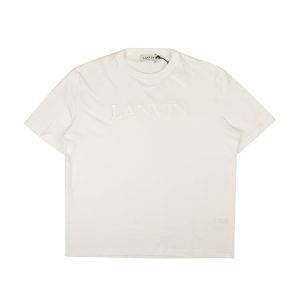 Kurzarm-T-Shirt aus weißer Baumwolle mit besticktem Logo