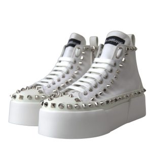 Dolce & Gabbana Canvas-Sneaker mit Nieten, Stiefel, Damenschuhe (Gebraucht)