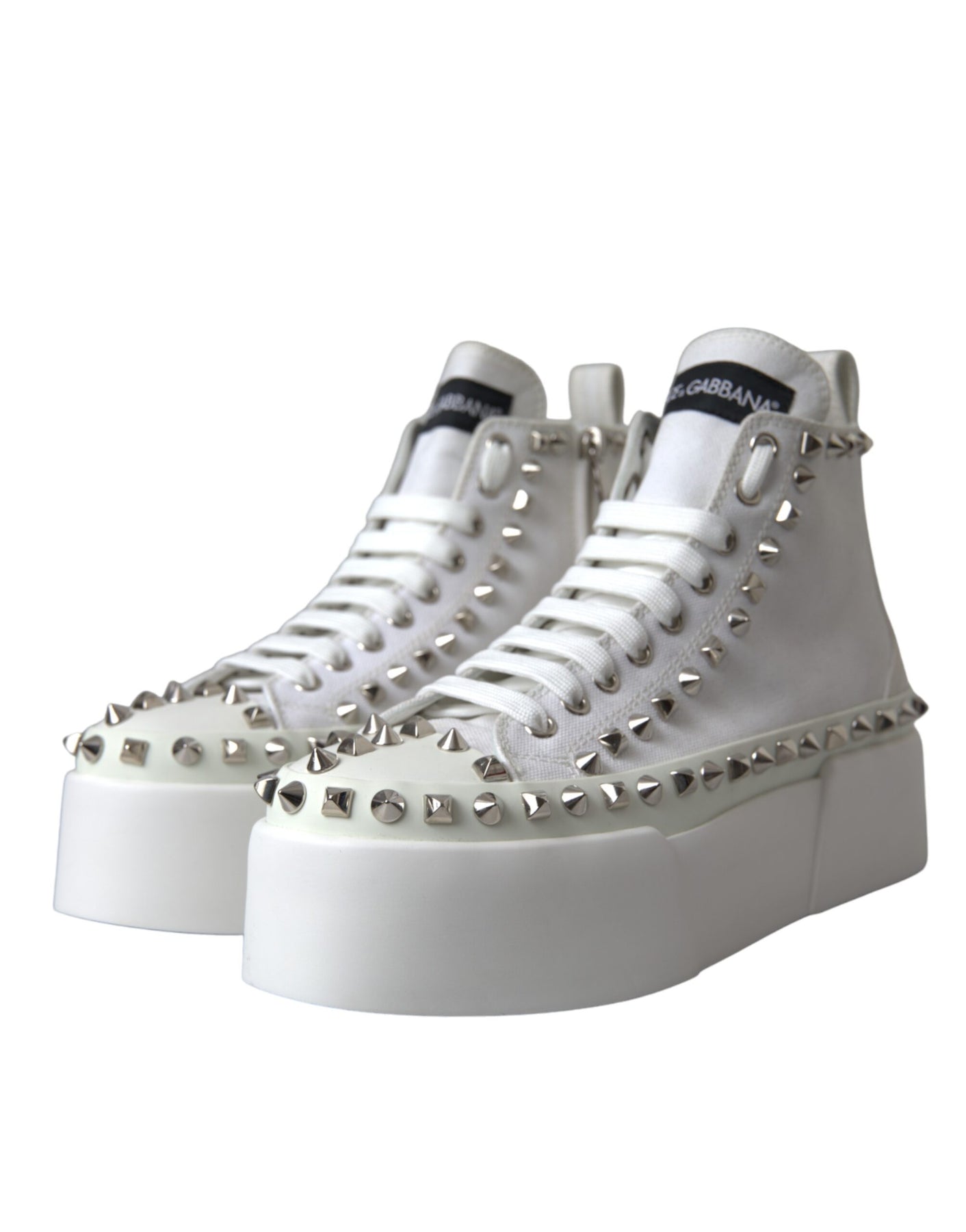 Dolce & Gabbana Canvas Studded Sneaker Stiefel Damenschuhe (Vorbesitz)