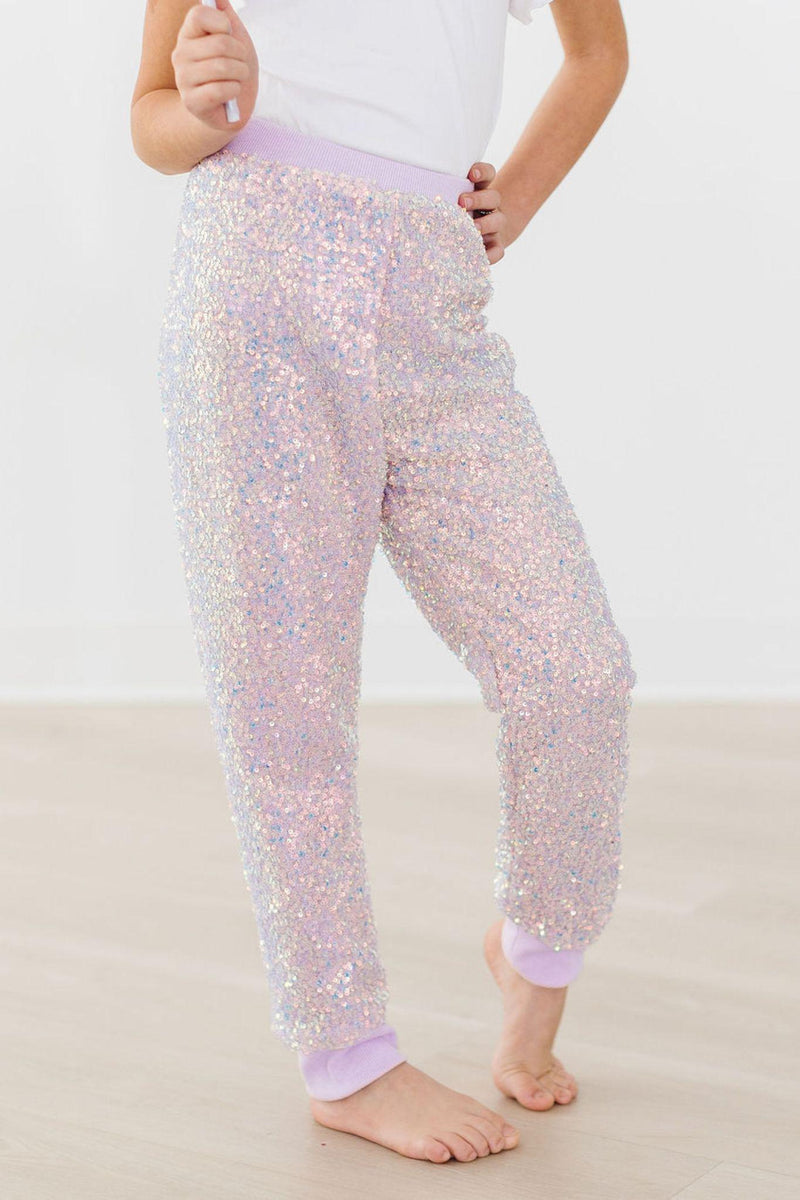 Lavendel Pailletten Joggers