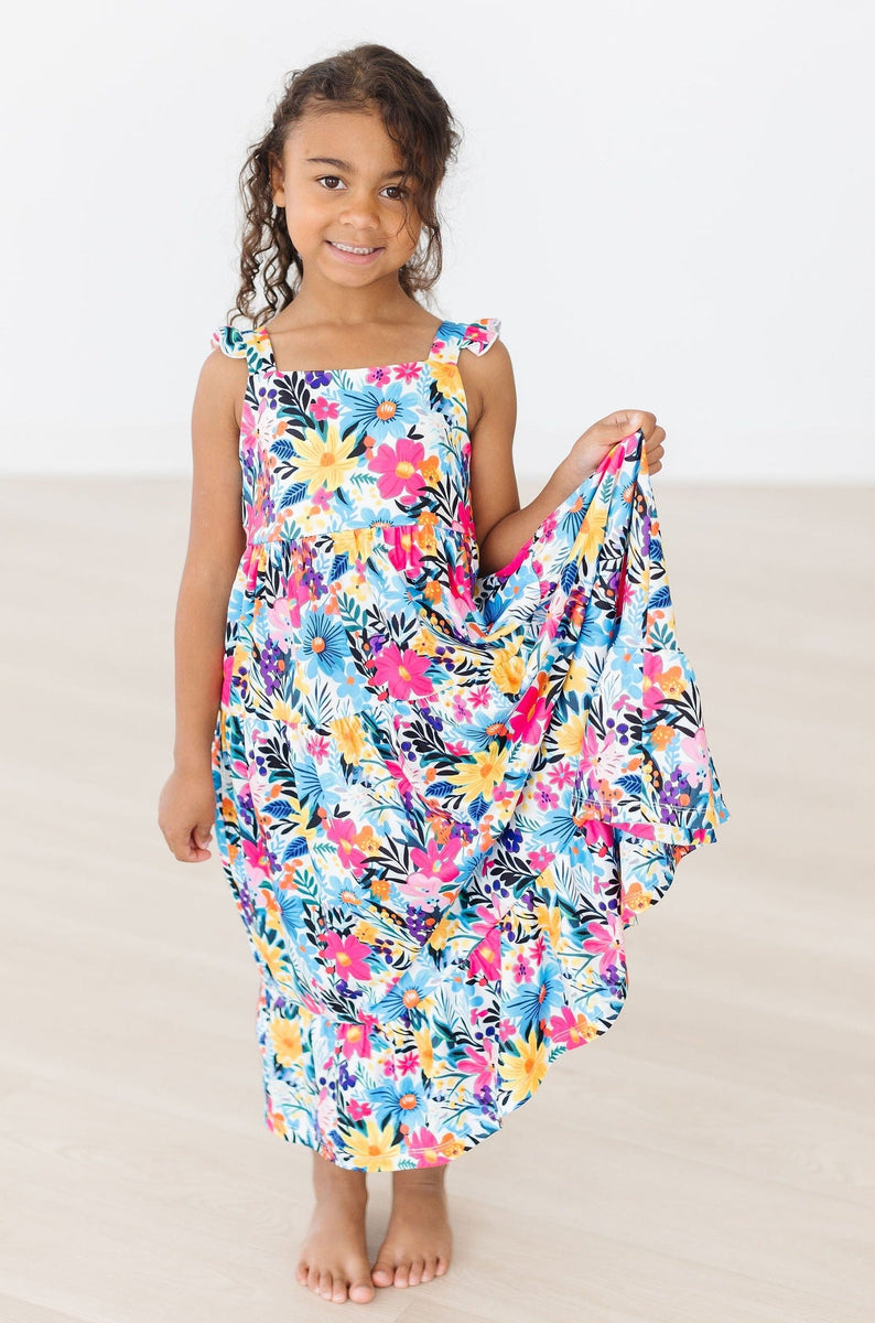 Petal Paradise Rüschen Maxikleid