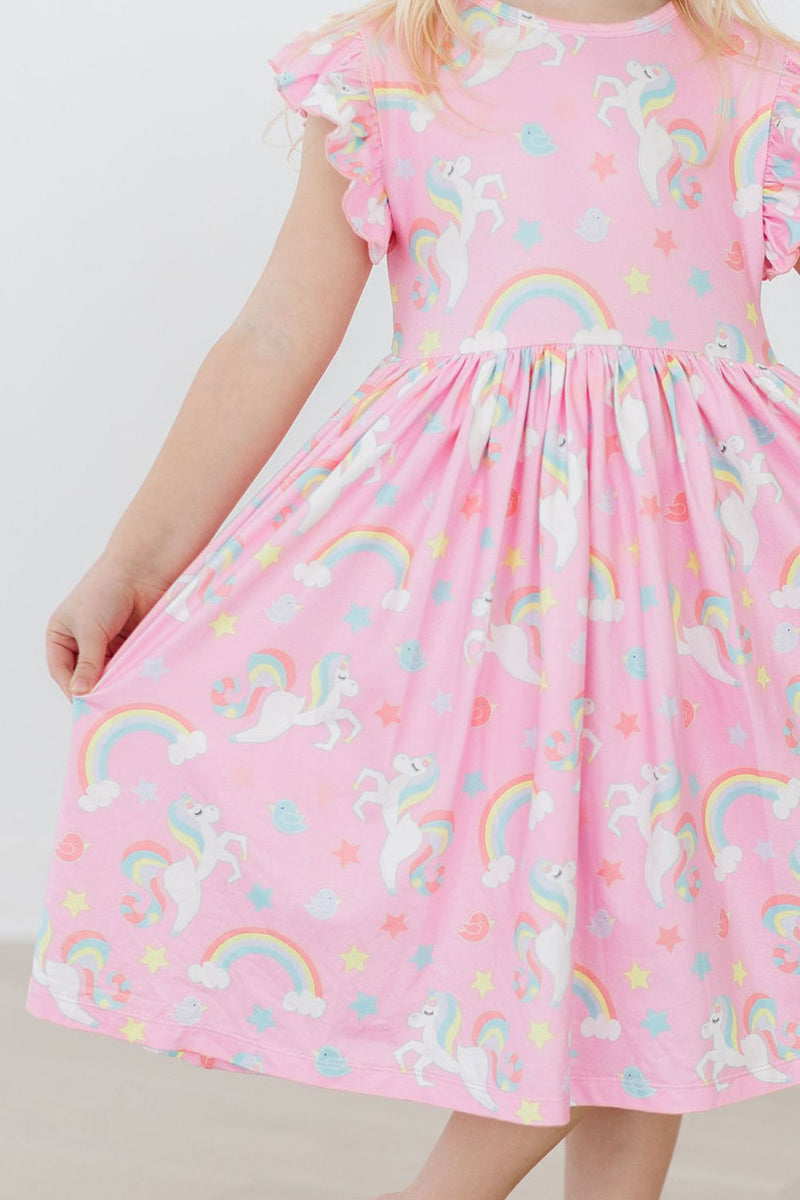Mein kleines Einhorn flattern Ärmel Twirl Kleid