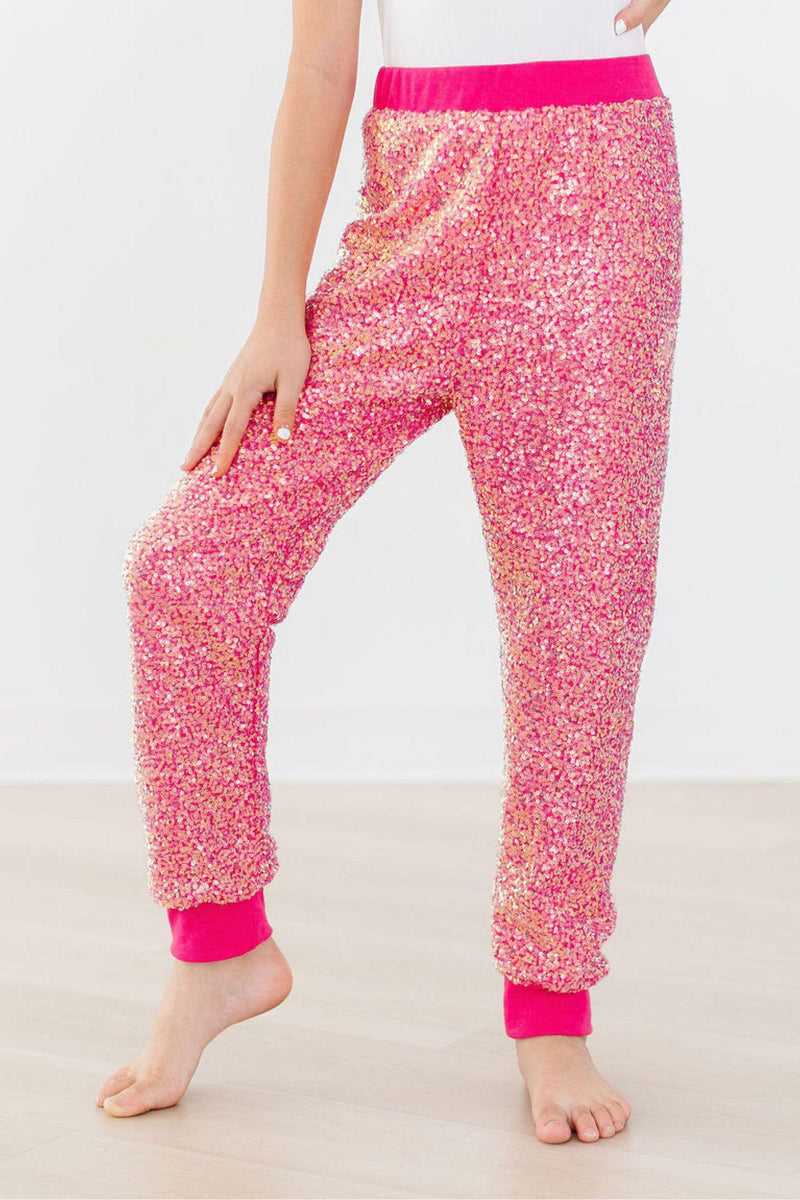 Heiße rosa Pailletten Joggers