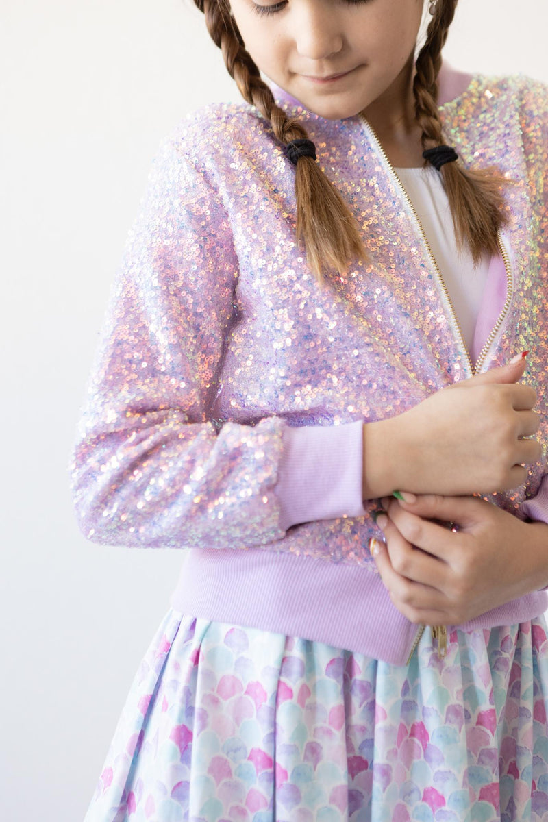 Lavendel Pailletten Jacke