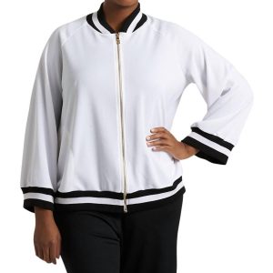 Hudson-Bomberjacke in Weiß in Übergröße