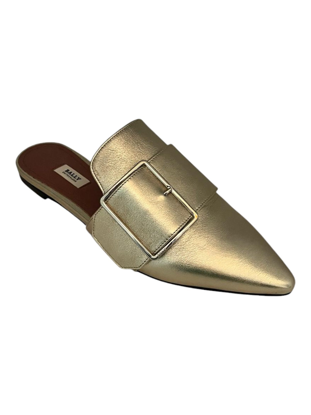 Bally Hamelin 6223284 Damen Champagne Leder Buckled Mules