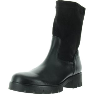 Halbhohe Lederstiefel mit Reißverschluss