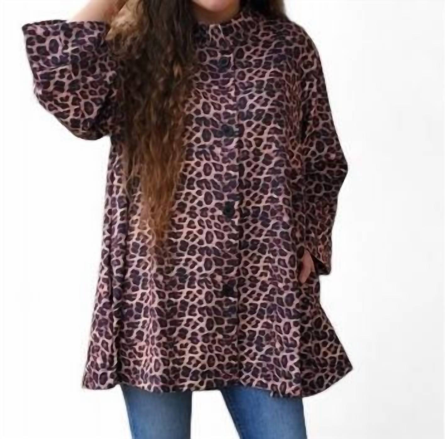 Leopardenmuster Swing Jacke in Schwarz/Braun