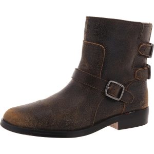 L-PRINA Stiefeletten aus Leder mit Schnalle