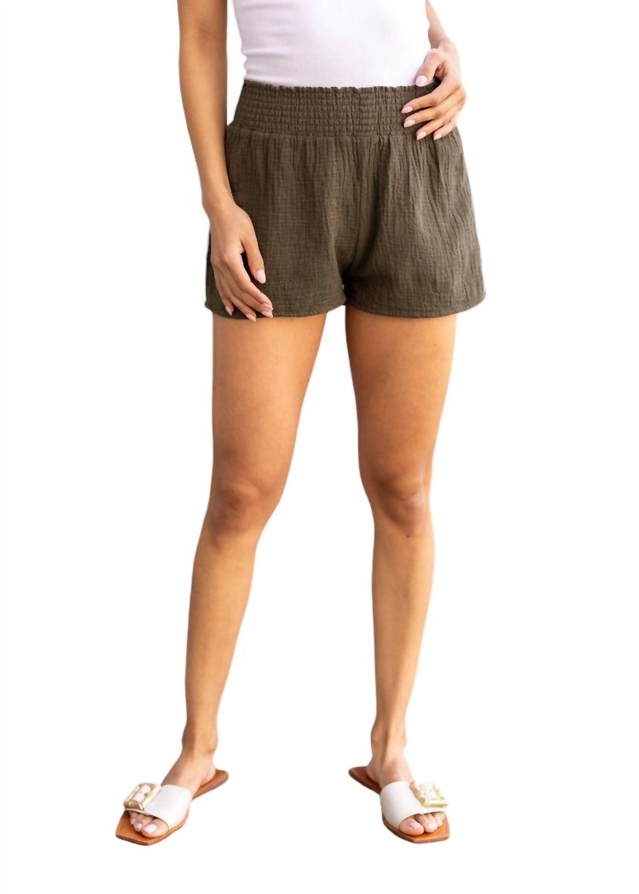 Smocked Taille Shorts in Truppen