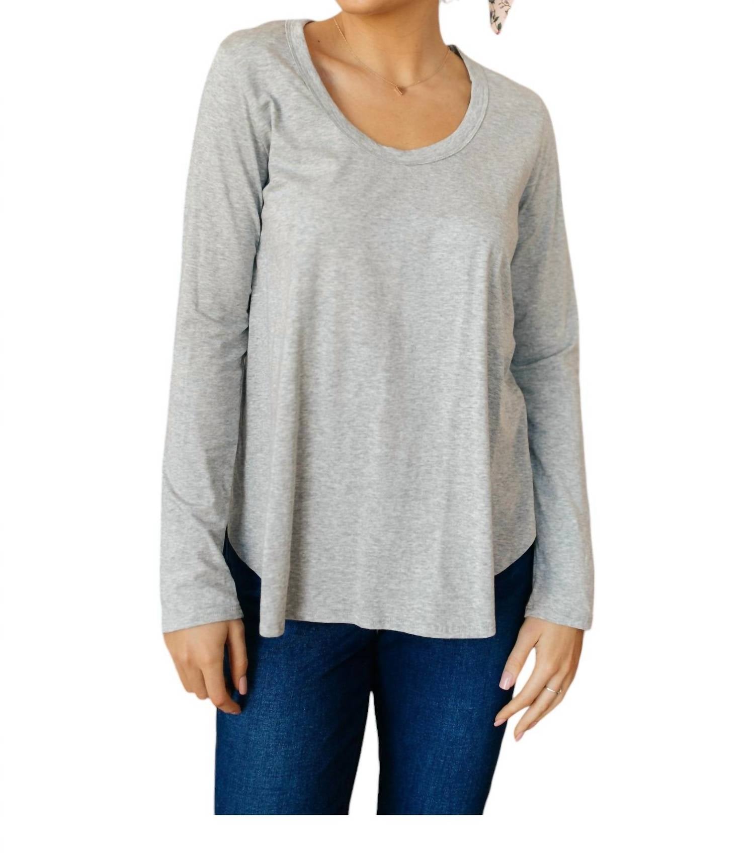 Favorite Basic Top für jedes Mädchen in Heather Grau