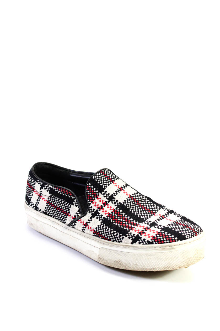 Celine Damen kariert Low Top Slide auf Casual Sneaker Schwarz Rot