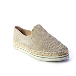Jimmy Choo Damen-Espadrille-Slipper aus Wildleder mit runder Zehenpartie, Grau
