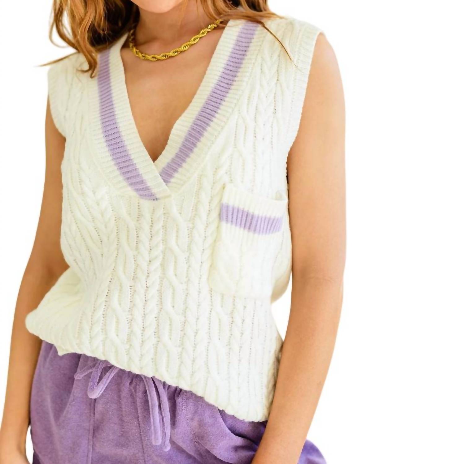 Power Girl Pullover Weste in Weiß