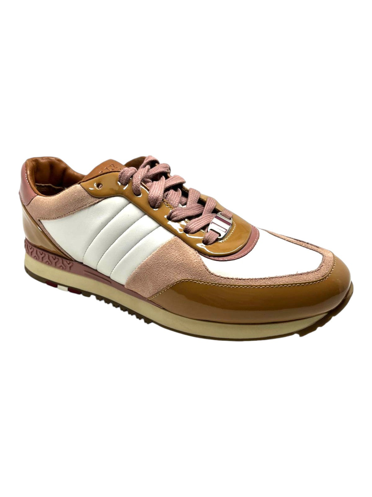 Bally Asyia Damen Weiß/Rosa Wildleder Sneaker Größe 6.5