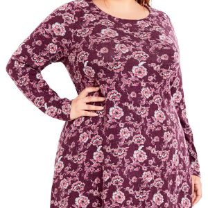Plus Damen-Pullover-Oberteil aus Viskose mit rundem Ausschnitt