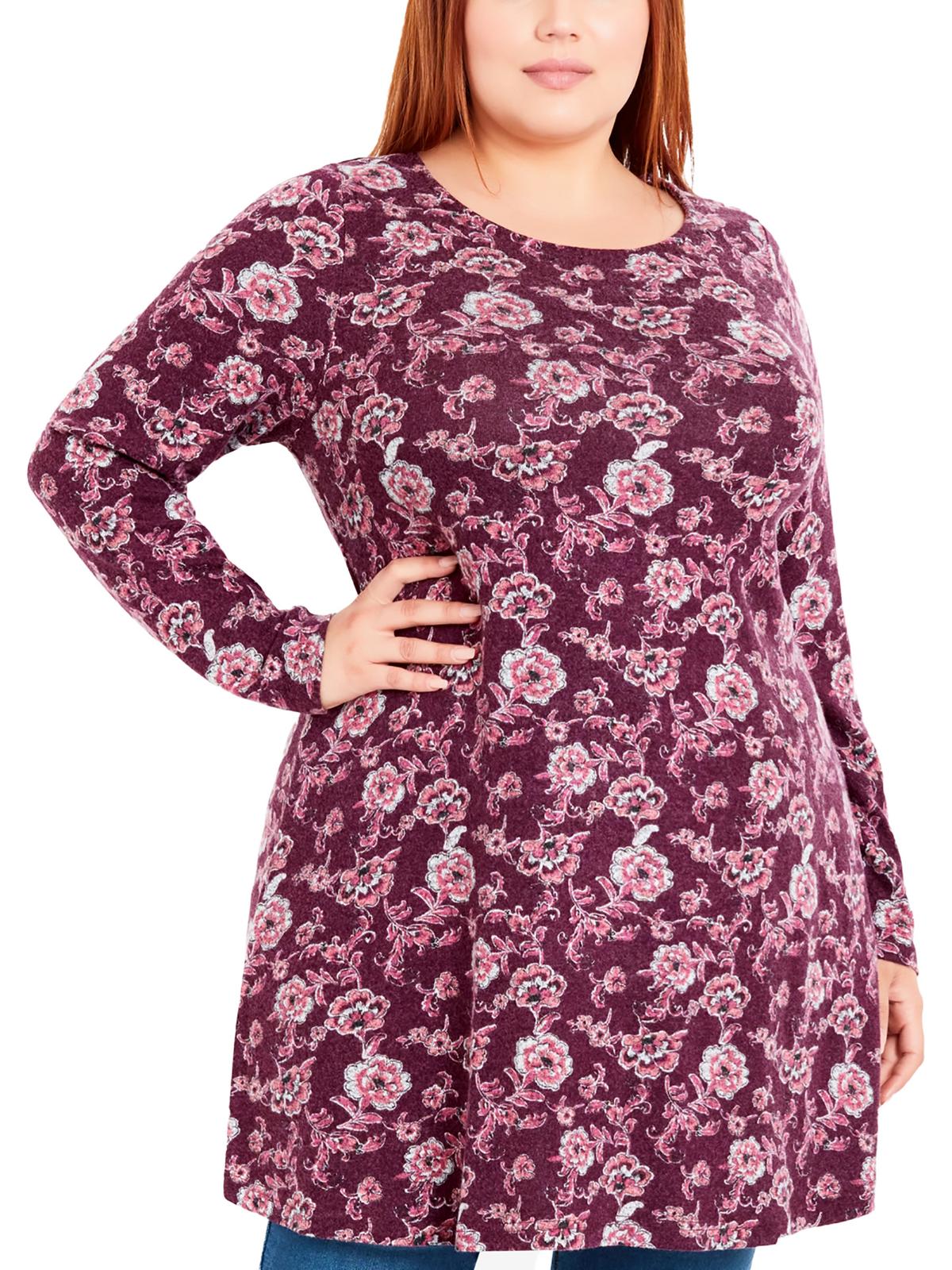 Plus Damen Viskose Rundhalsausschnitt Pullover Top