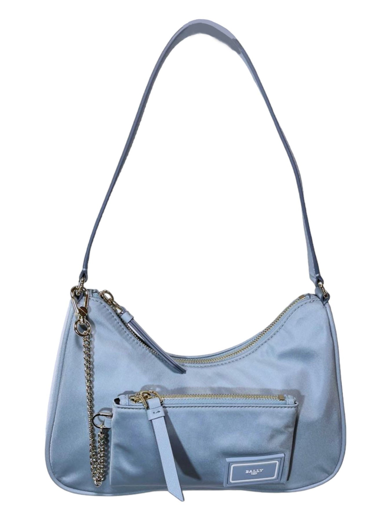 Bally Nour 6301222 Muschel + Gold Kette Schultertasche