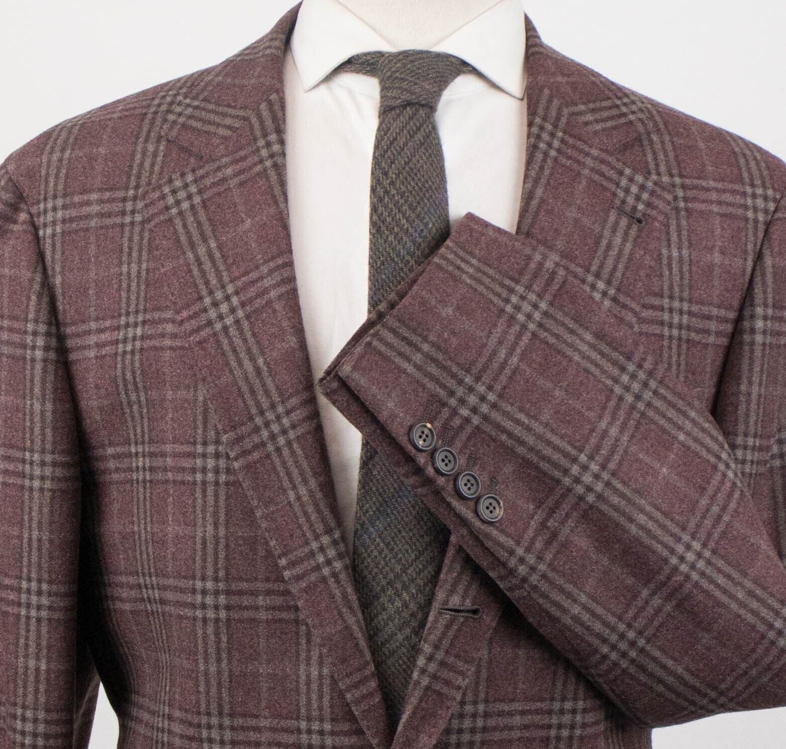 Zweifarbiger Blazer aus burgunderfarbener Wolle