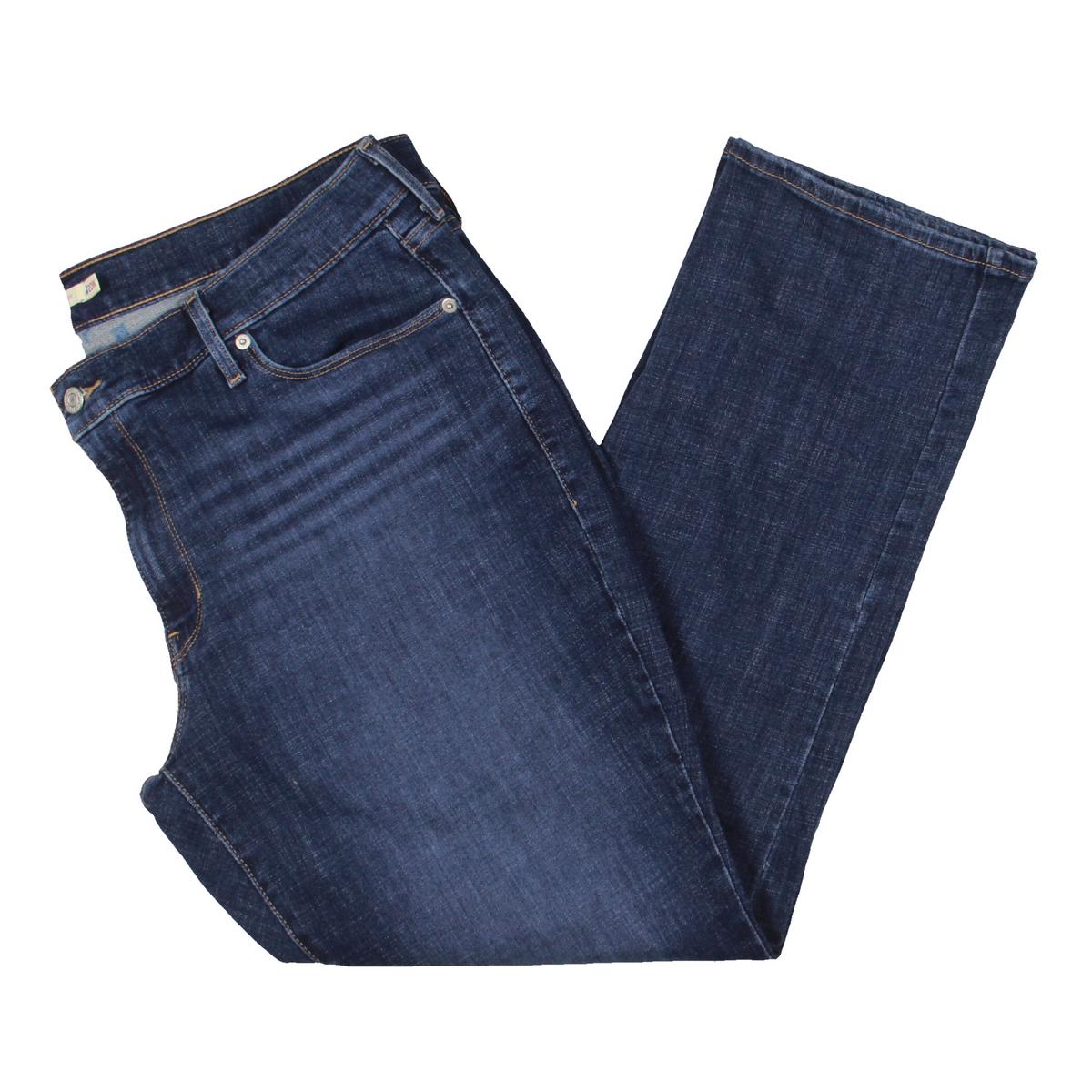 Mittlerer Bund lockere Passform Jeans mit geradem Bein
